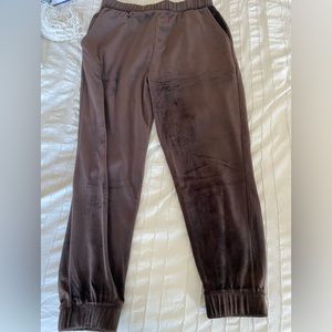 Fuzzy brown sweat pants